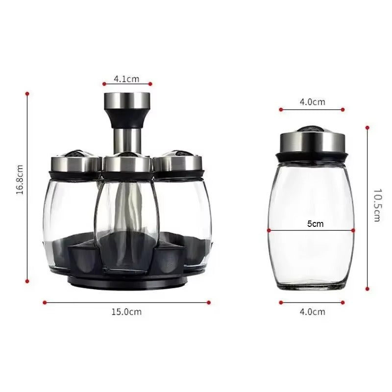 7pcs Rotating Spice Rack Set